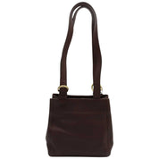 Logo Charm Shoulder Bag Dark Brown