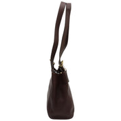Logo Charm Shoulder Bag Dark Brown