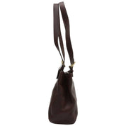 Logo Charm Shoulder Bag Dark Brown