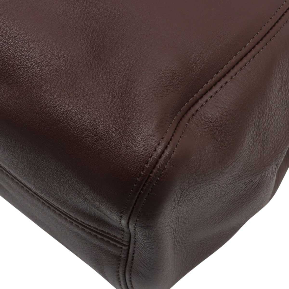 Logo Charm Shoulder Bag Dark Brown