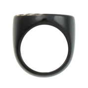 Rhinestone Round CC Mark Ring #53 Black