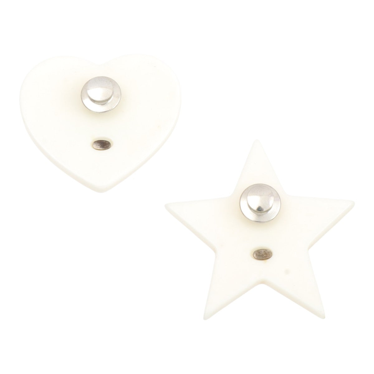 2004 Star Heart Motif CC Mark Brooch White/Pink/Green