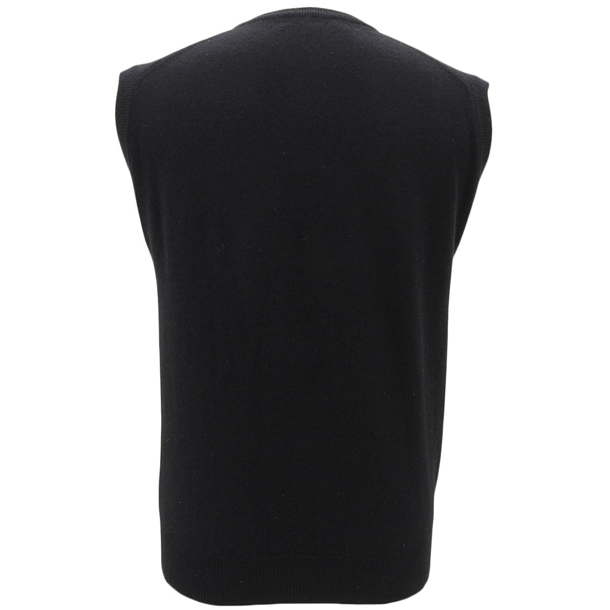 Cashmere Logo Embroidered Knit Vest #M Black