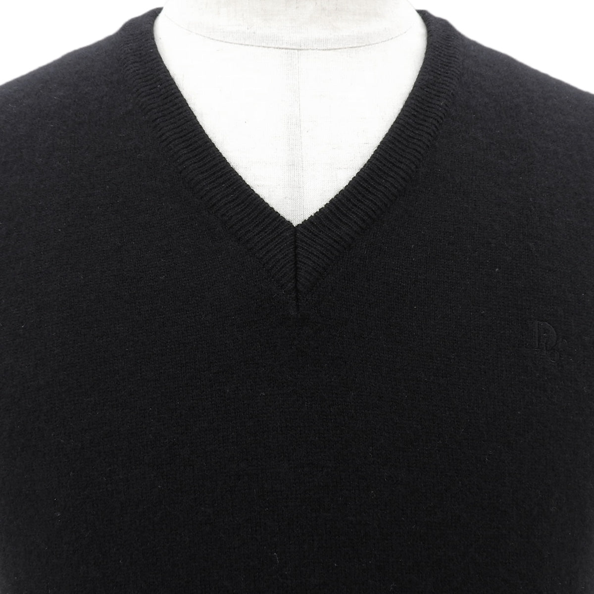 Cashmere Logo Embroidered Knit Vest #M Black