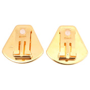 Lion Motif Enamel Earrings Gold