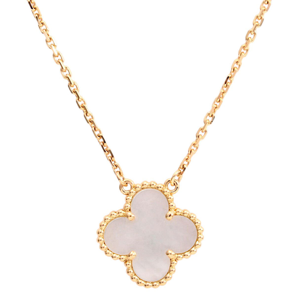 18K Vintage Alhambra Necklace Yellow Gold/White
