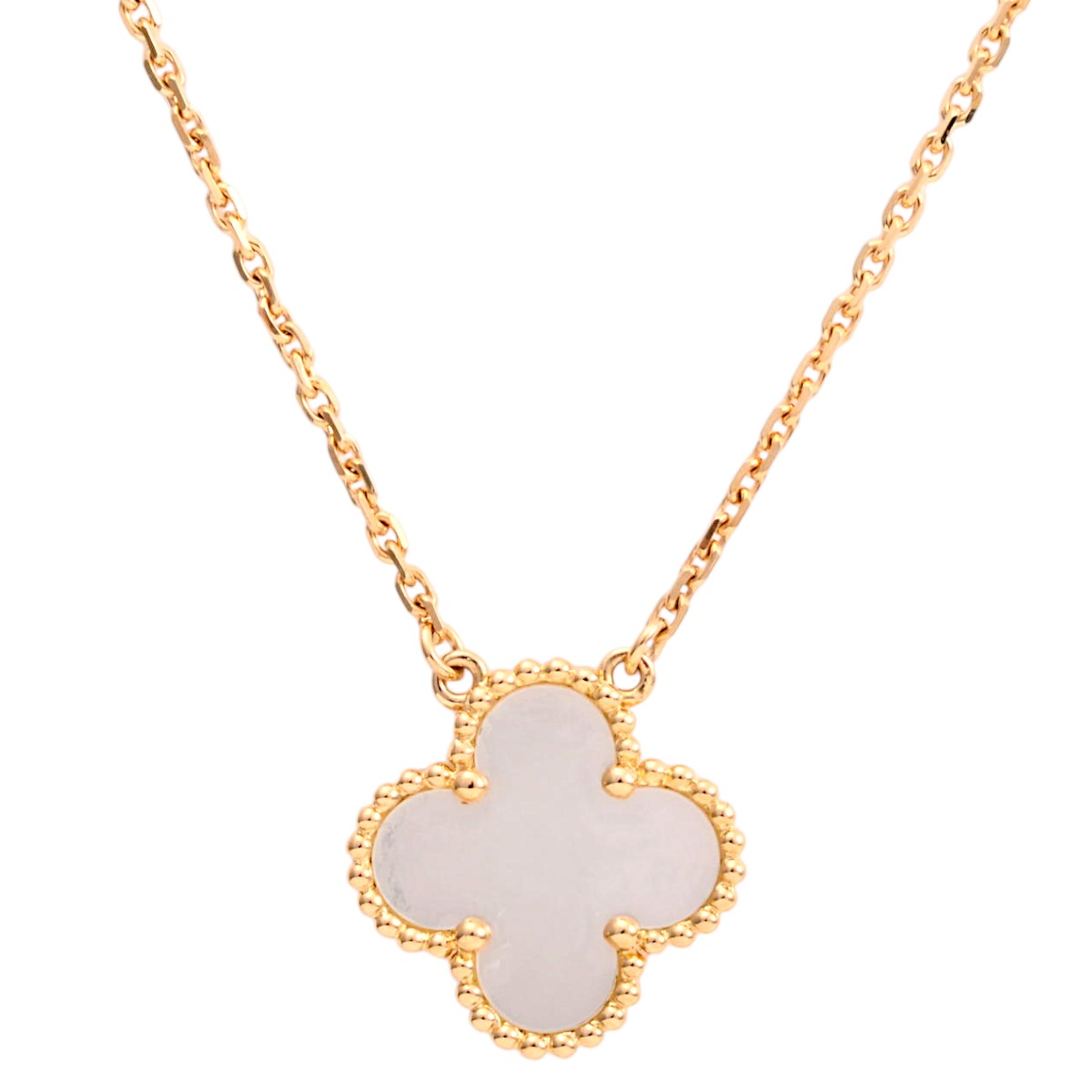 18K Vintage Alhambra Necklace Yellow Gold/White