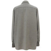 カシミアVネック長袖シャツ #36 グレー