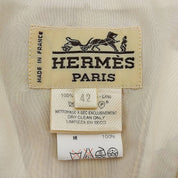 Linen Silk Combo Floral Pattern Vest #42 Beige/Multi