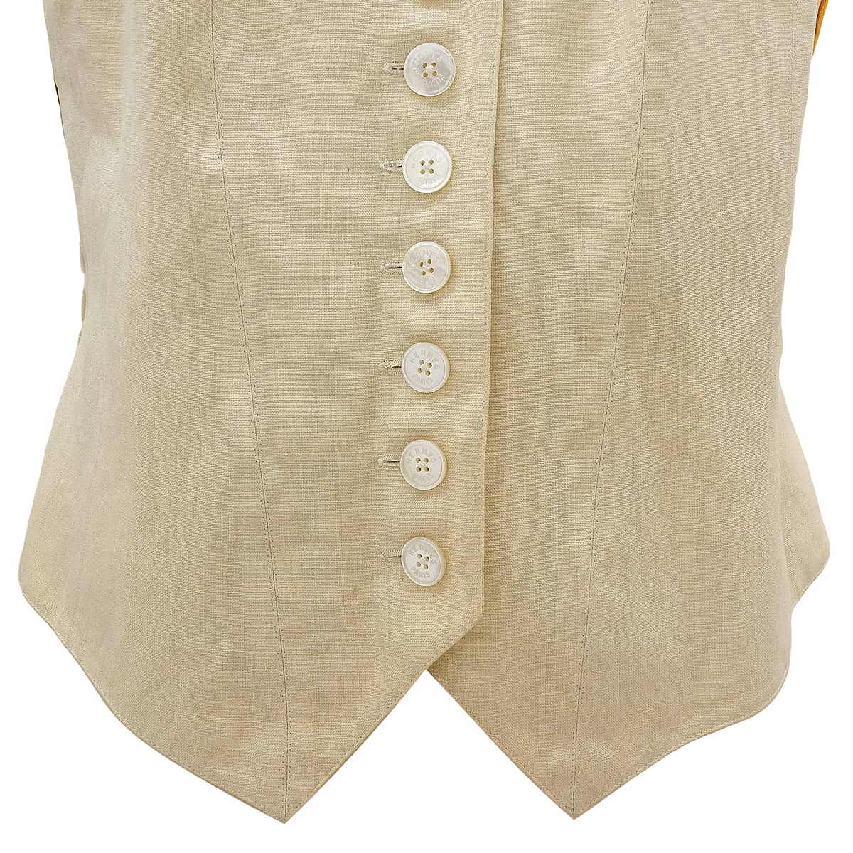 Linen Silk Combo Floral Pattern Vest #42 Beige/Multi