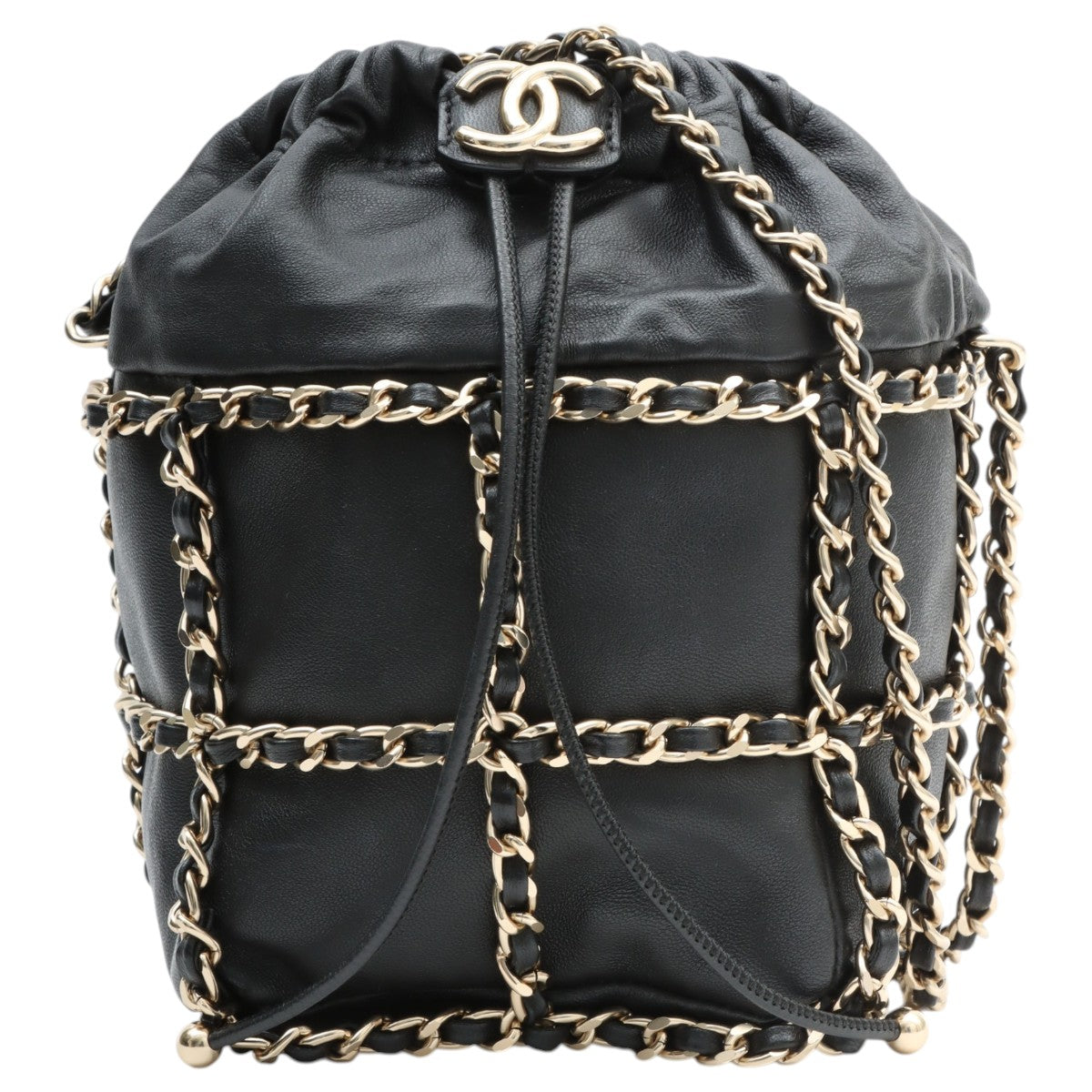 Circa 2020 Drawstring Chain Shoulder Bag Black