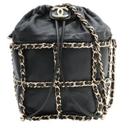 Circa 2020 Drawstring Chain Shoulder Bag Black