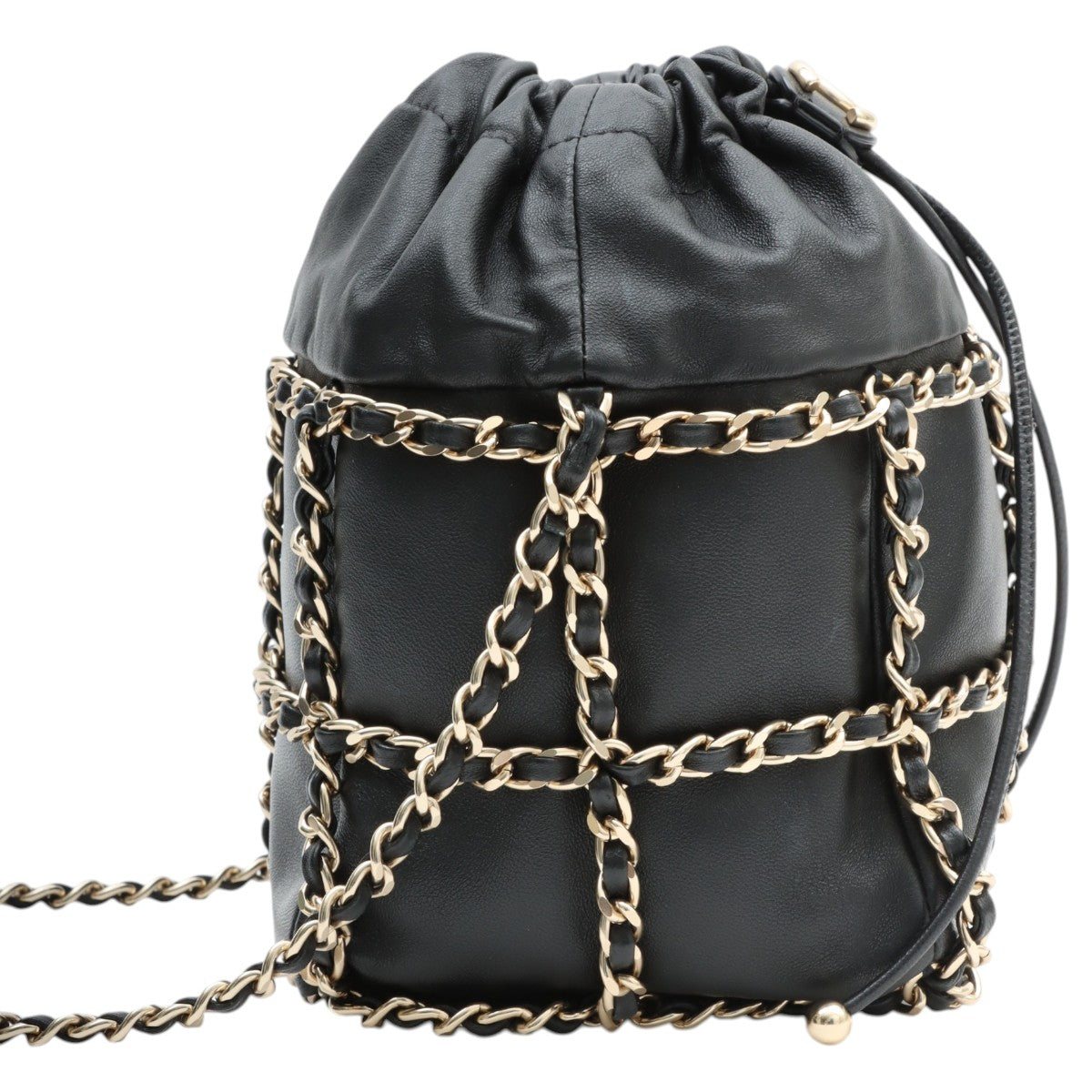 Circa 2020 Drawstring Chain Shoulder Bag Black
