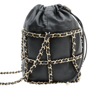 Circa 2020 Drawstring Chain Shoulder Bag Black