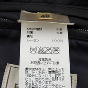 レザーセリエボタンステンカラージャケット #48 ブラック