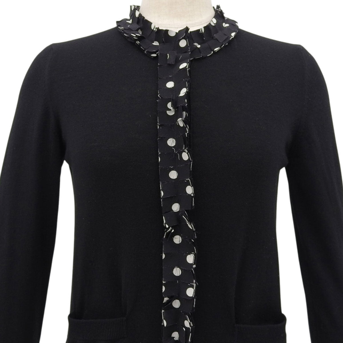 Polka Dot Ruffle Cardigan #36 Black