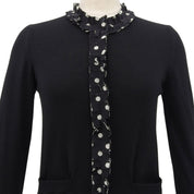 Polka Dot Ruffle Cardigan #36 Black
