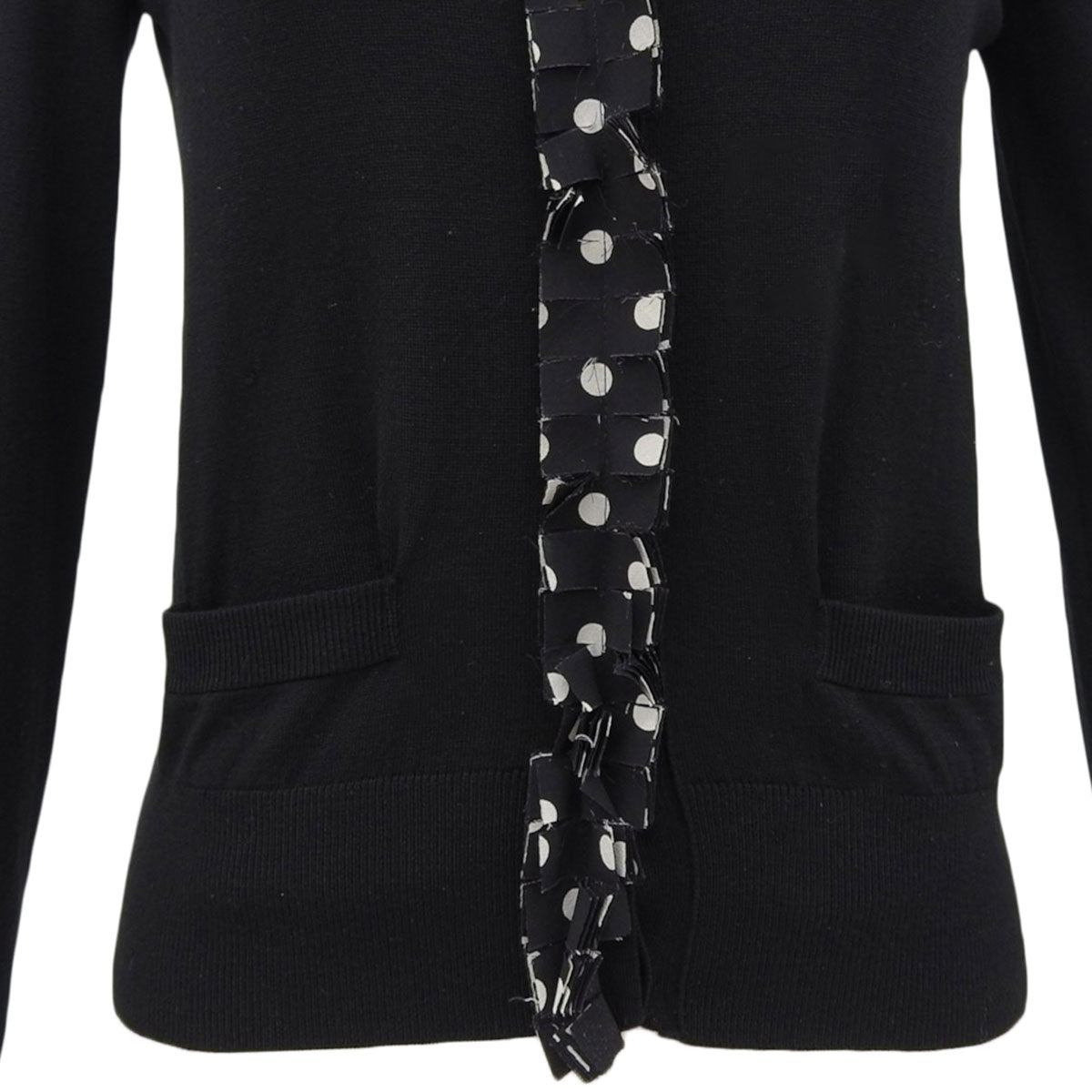Polka Dot Ruffle Cardigan #36 Black