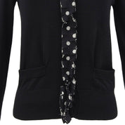 Polka Dot Ruffle Cardigan #36 Black