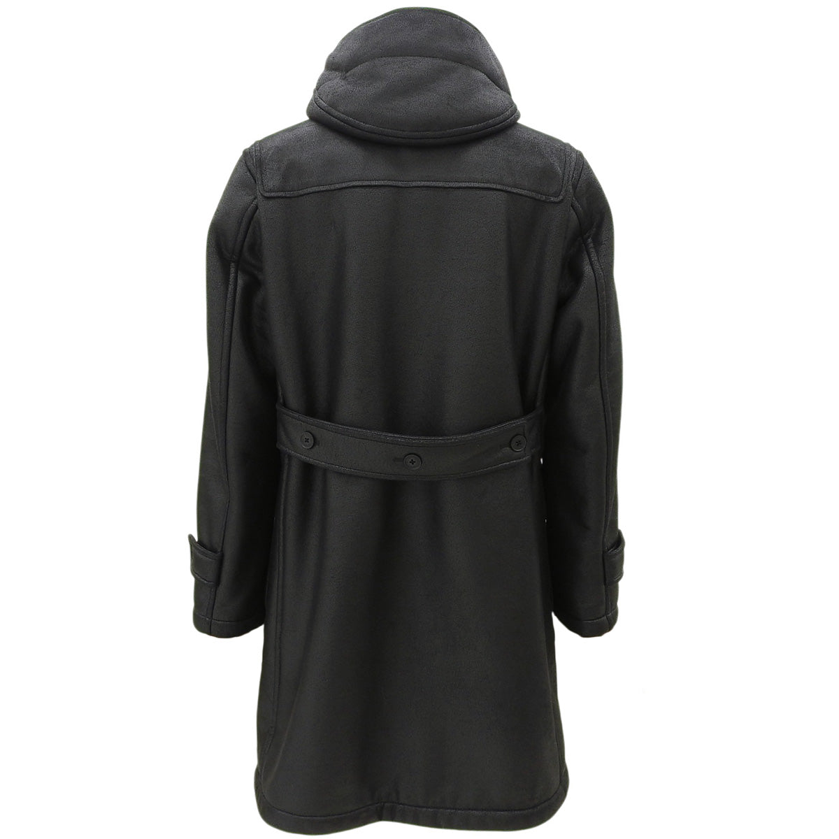 フェイクレザーダッフルコート #M ブラック