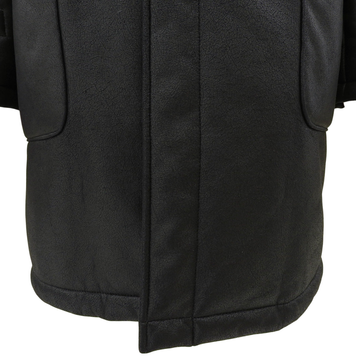 フェイクレザーダッフルコート #M ブラック