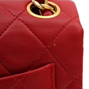 Around 1990 Made Classic Flap Chain Bag Mini Red