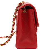 Around 1990 Made Classic Flap Chain Bag Mini Red