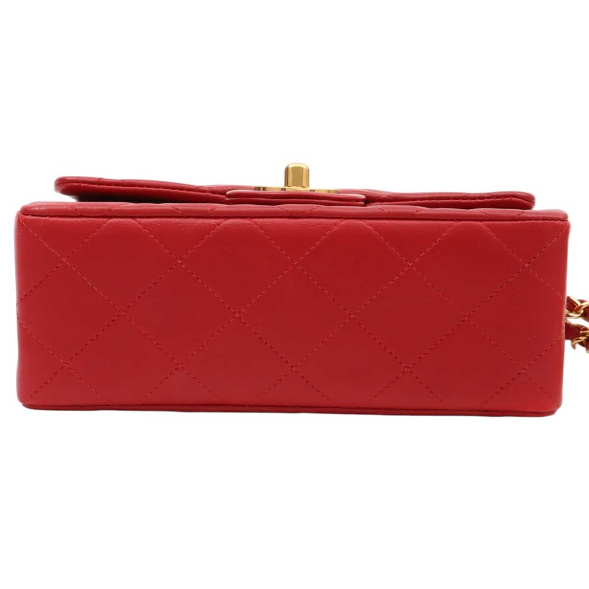 Around 1990 Made Classic Flap Chain Bag Mini Red