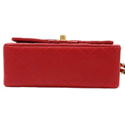 Around 1990 Made Classic Flap Chain Bag Mini Red