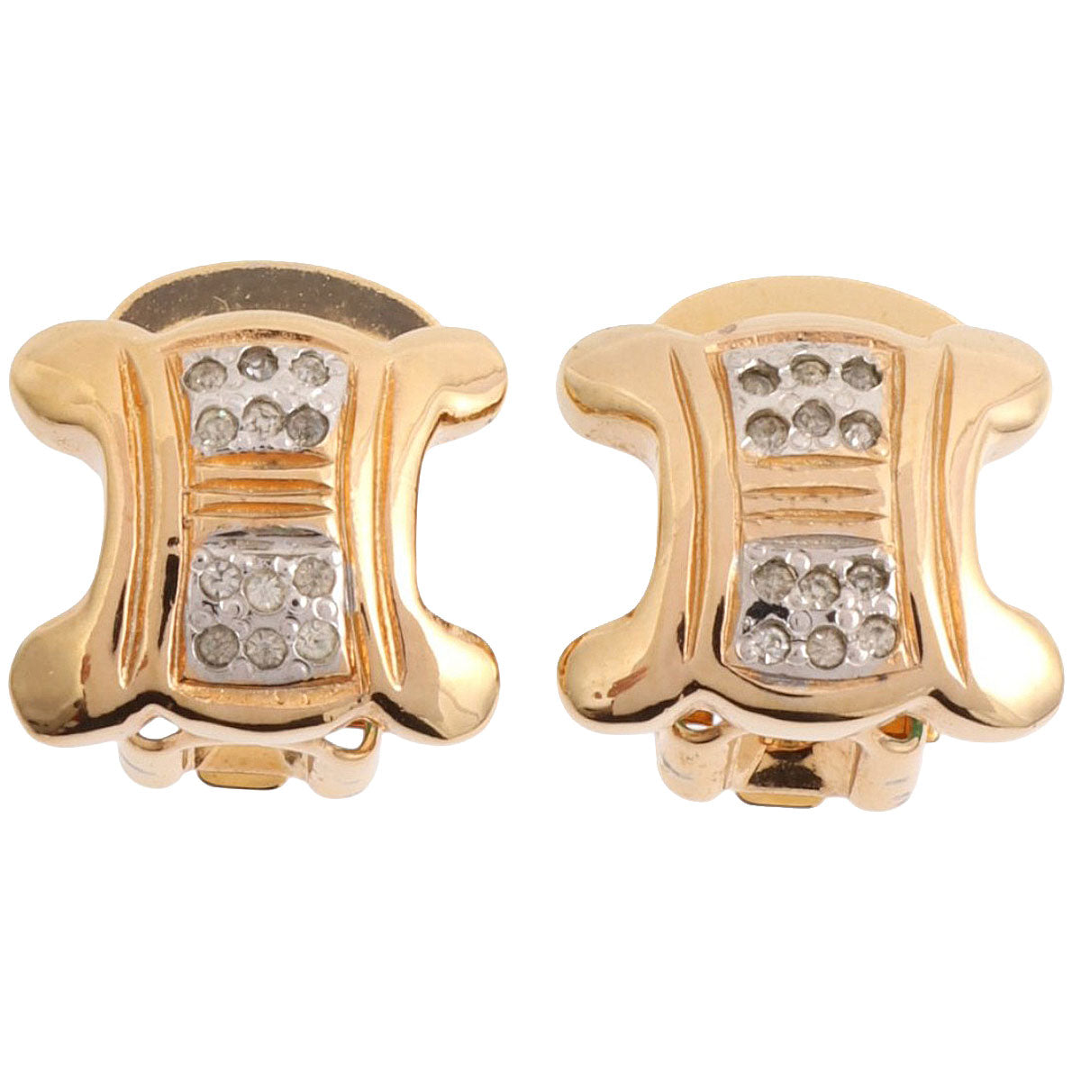 Rhinestone Triomphe Earrings Gold