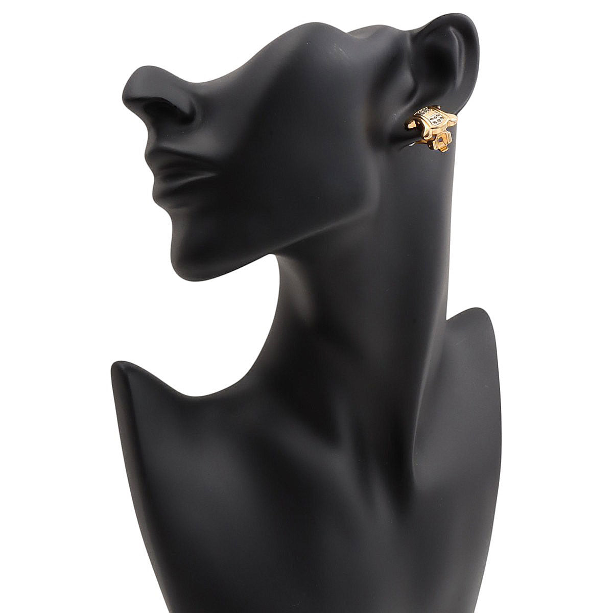 Rhinestone Triomphe Earrings Gold