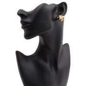 Rhinestone Triomphe Earrings Gold