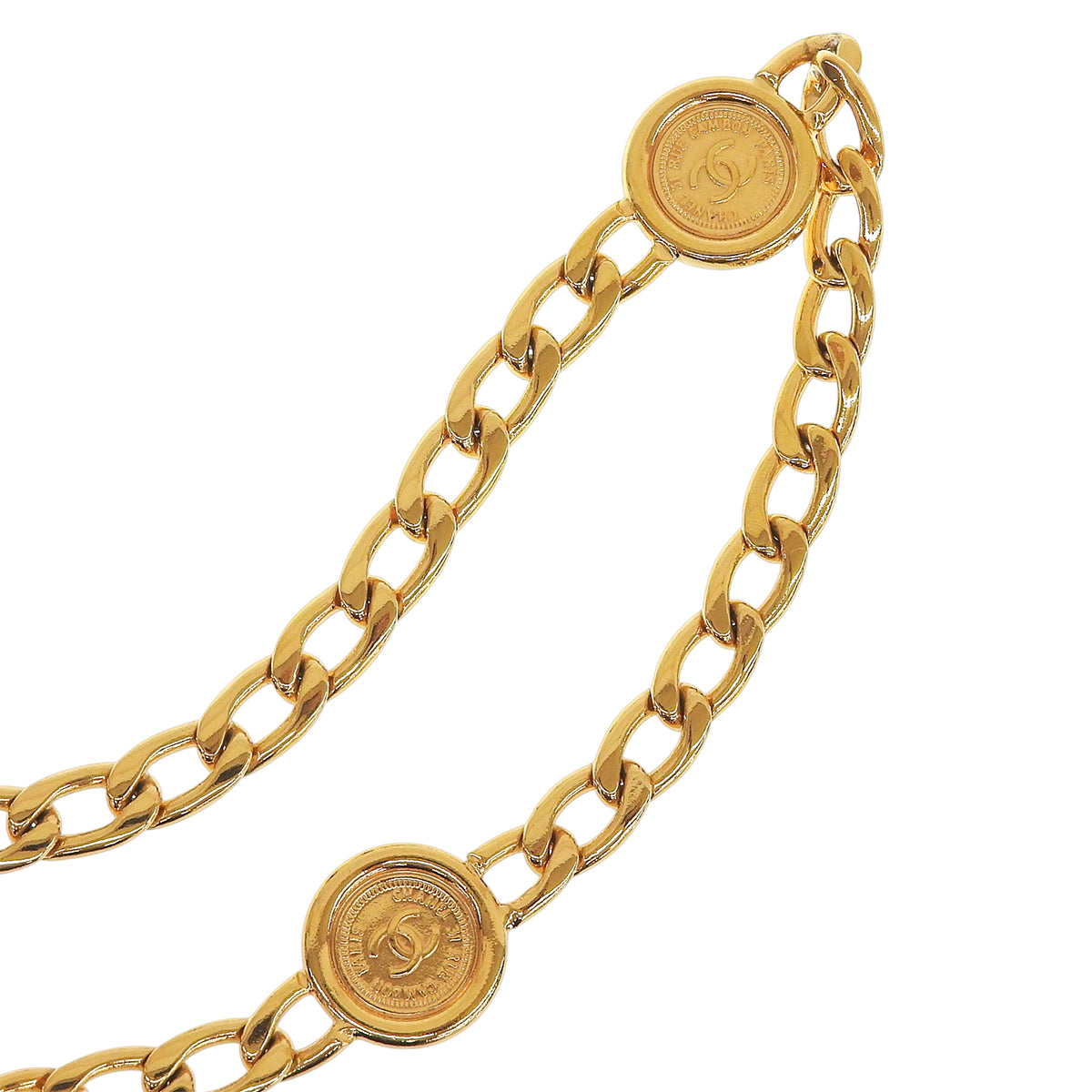 CC Mark Coin Motif Chain Belt Gold