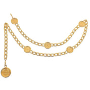 CC Mark Coin Motif Chain Belt Gold