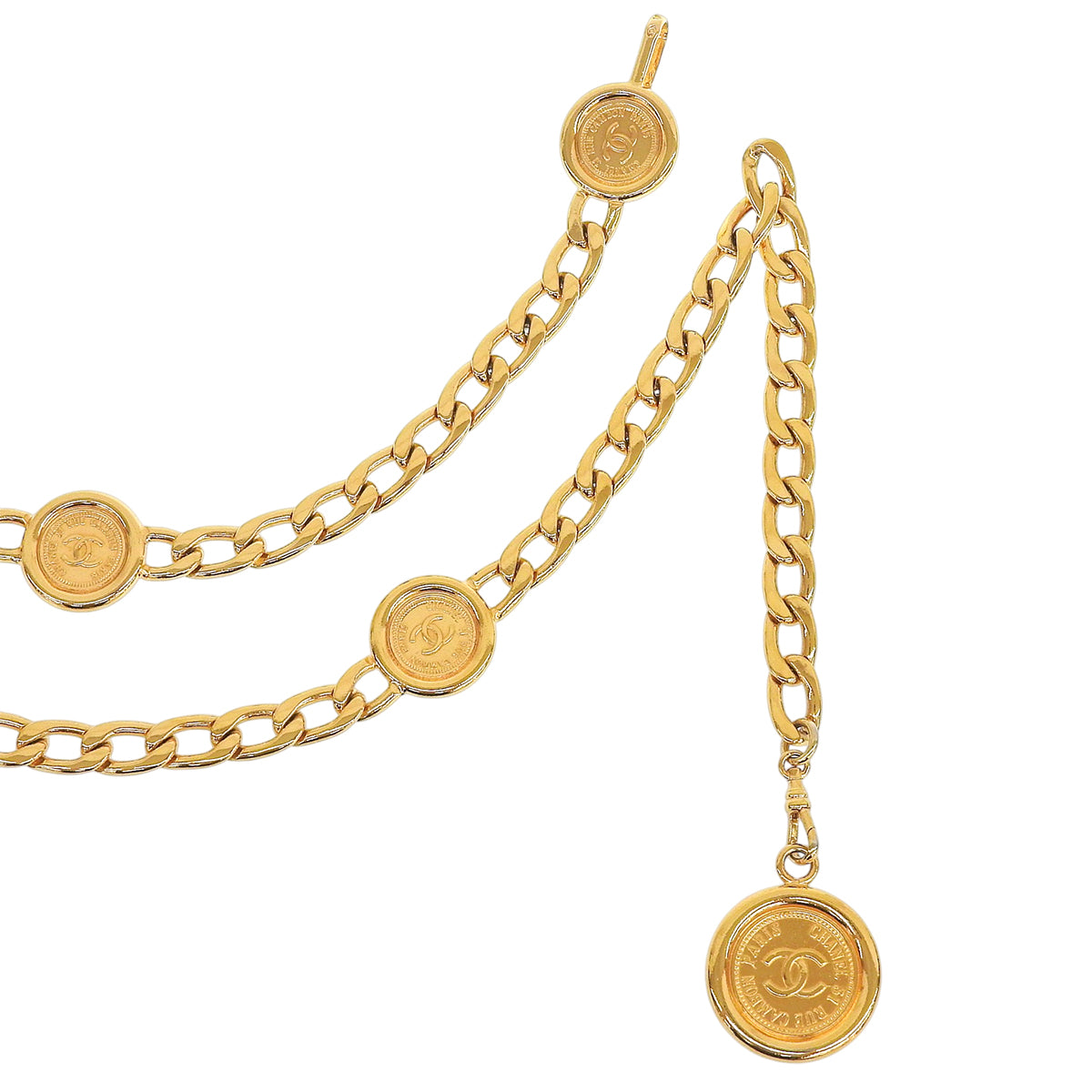 CC Mark Coin Motif Chain Belt Gold