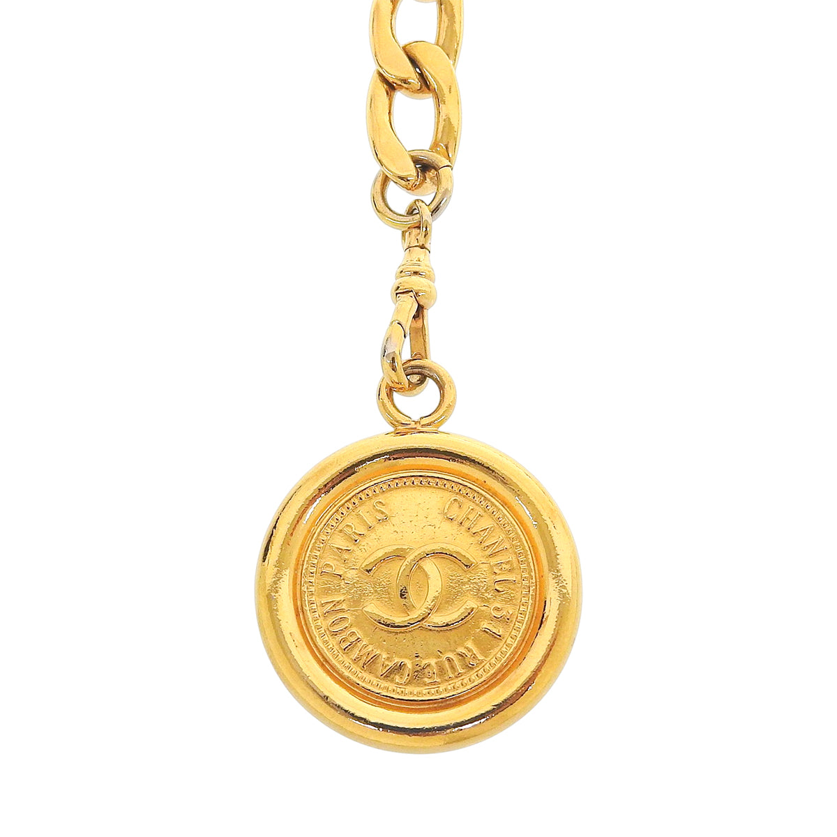 CC Mark Coin Motif Chain Belt Gold