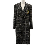 2005 Tweed C-Mark Emblem Patch Long Jacket #40 Black