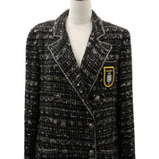 2005 Tweed C-Mark Emblem Patch Long Jacket #40 Black