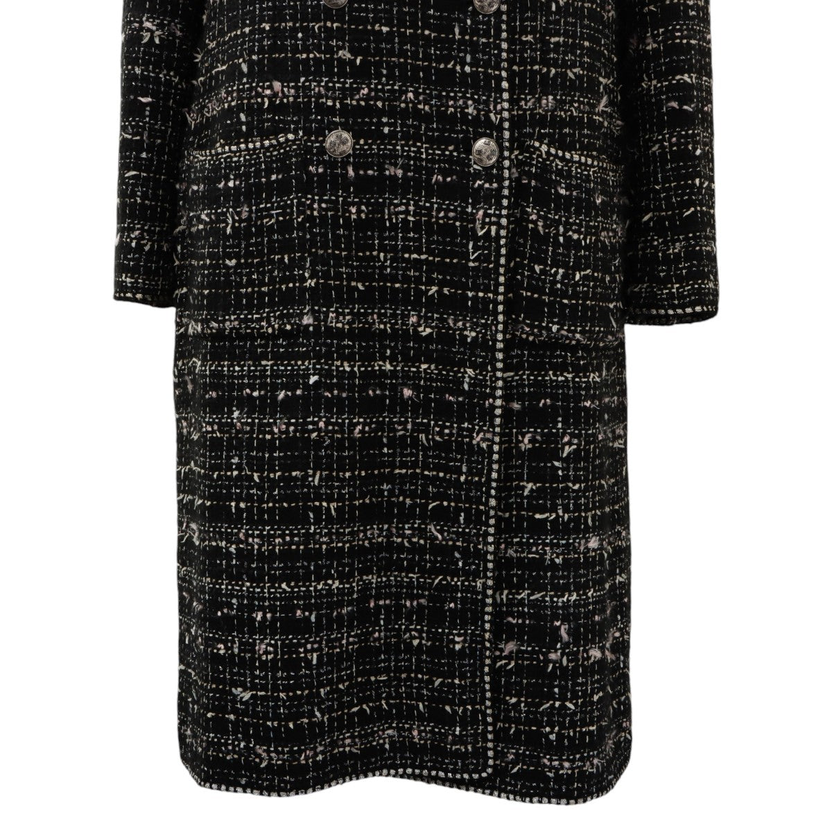 2005 Tweed C-Mark Emblem Patch Long Jacket #40 Black
