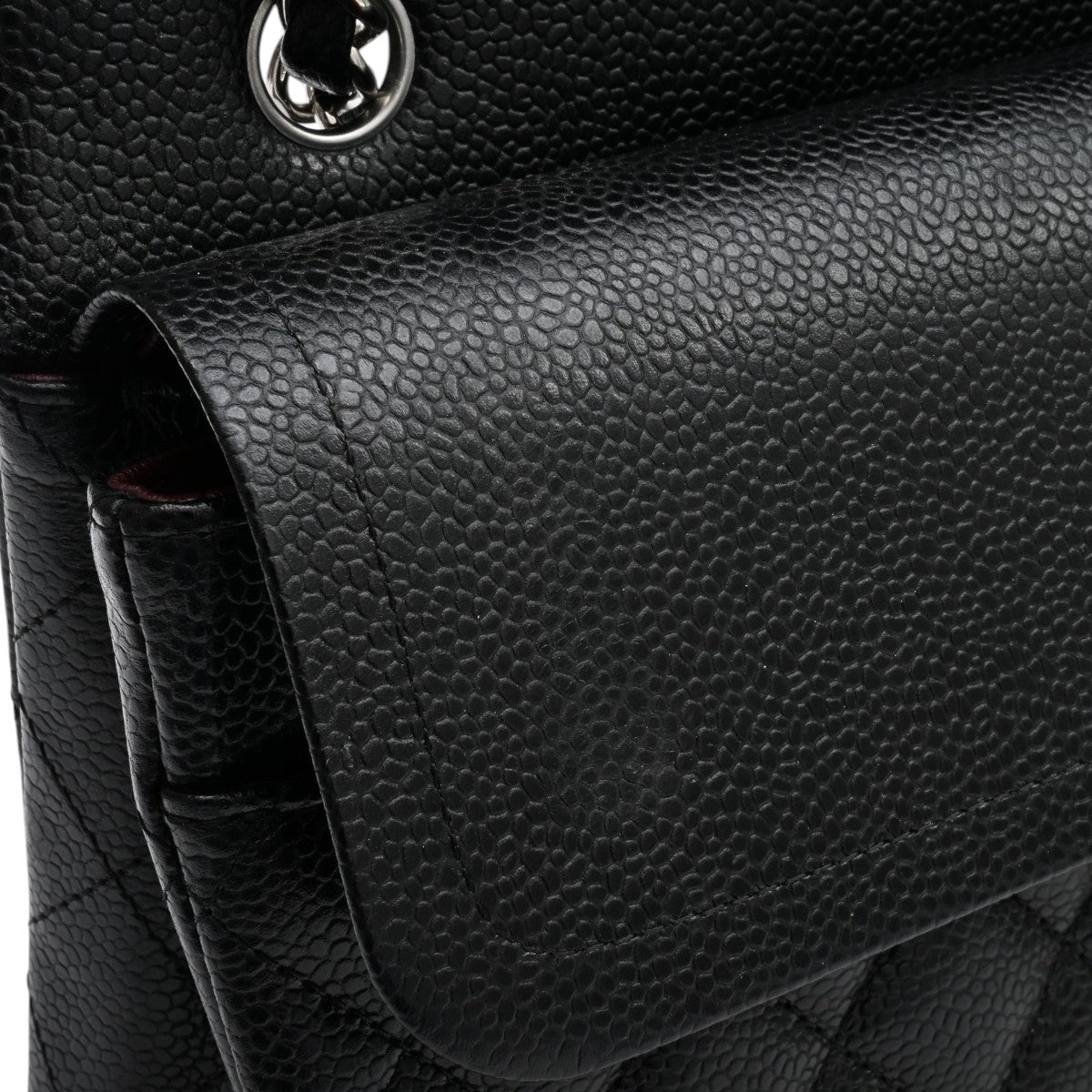 2017 Vintage Caviar Leather Classic Flap Chain Bag 25cm Black