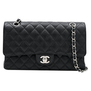 2017 Vintage Caviar Leather Classic Flap Chain Bag 25cm Black