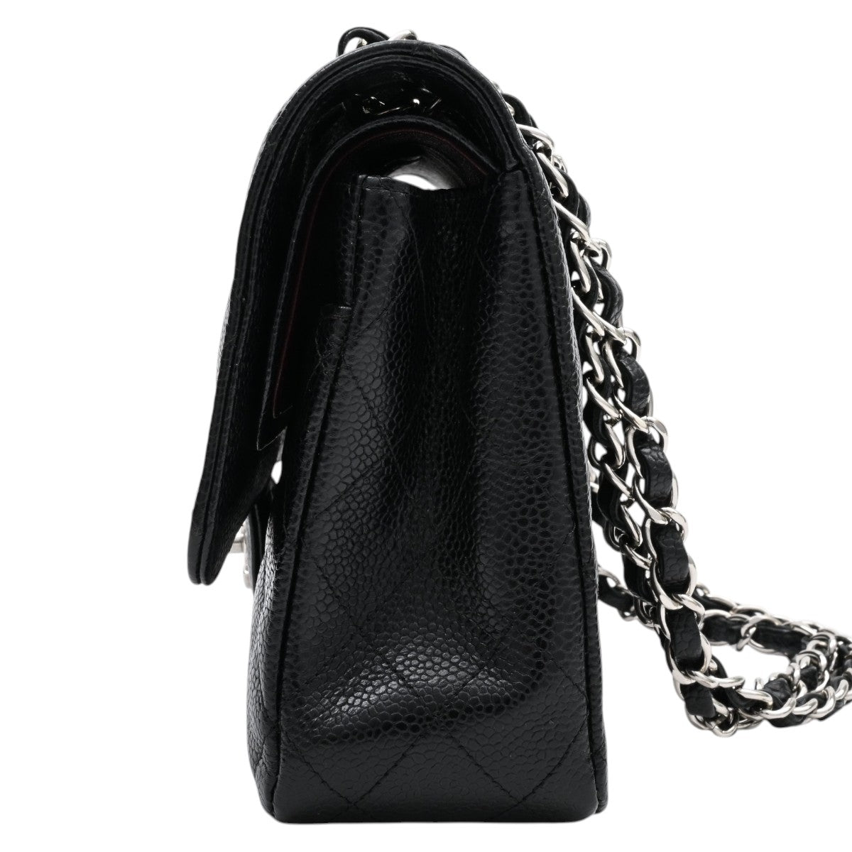 2017 Vintage Caviar Leather Classic Flap Chain Bag 25cm Black