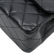 2017 Vintage Caviar Leather Classic Flap Chain Bag 25cm Black