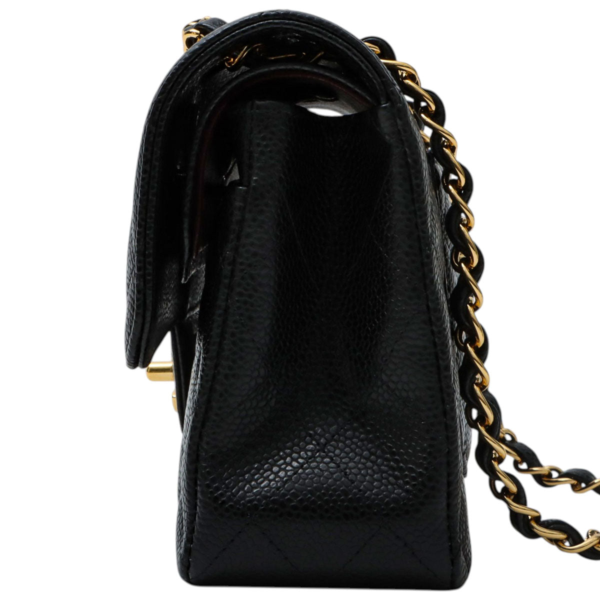 2019 Caviar Skin Classic Flap Chain Bag 25cm Black
