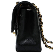 2019 Caviar Skin Classic Flap Chain Bag 25cm Black