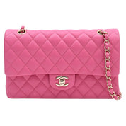 2019-ish Caviar Skin Classic Flap Chain Bag 25cm Pink