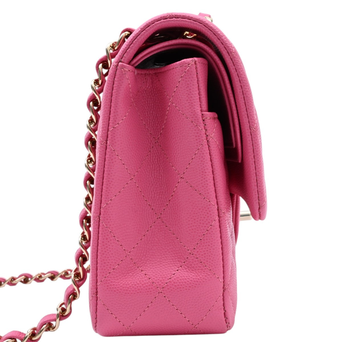 2019-ish Caviar Skin Classic Flap Chain Bag 25cm Pink