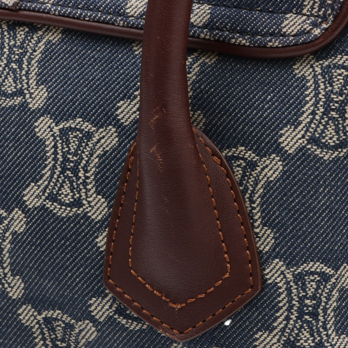 Paris Macadam Pattern Handbag Blue/Brown