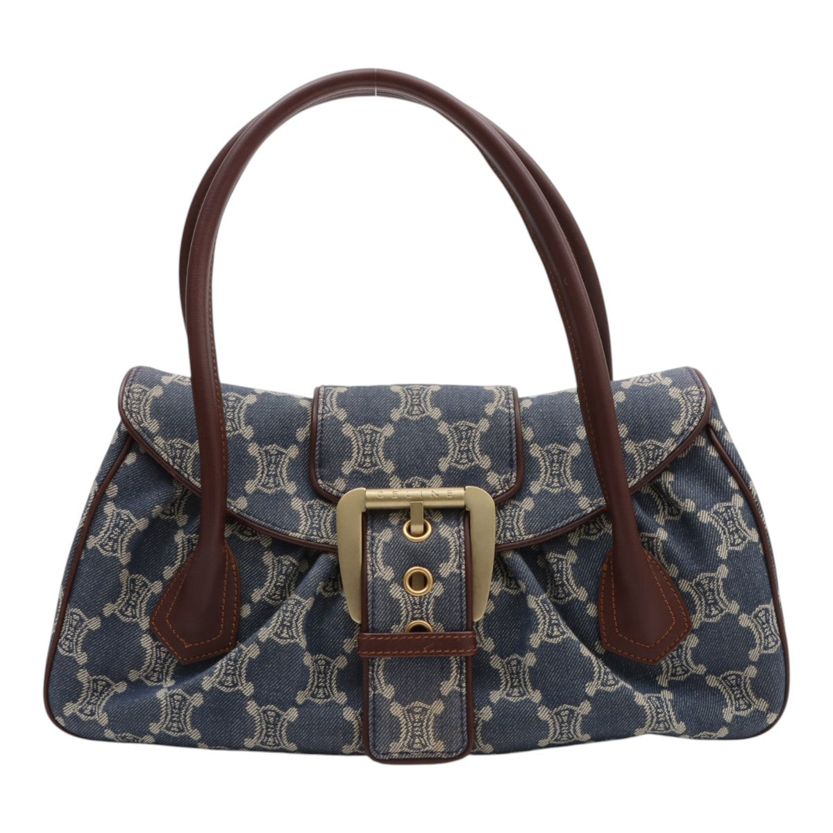 Paris Macadam Pattern Handbag Blue/Brown