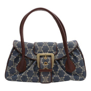Paris Macadam Pattern Handbag Blue/Brown